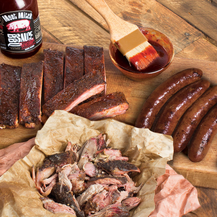 Smoked Sausage, Ribs & Pulled Pork - Three Little Pigs